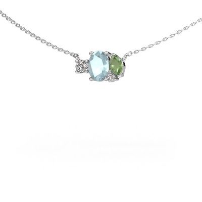 Pendant Frauke OVL 950 platinum aquamarine 7x5 mm