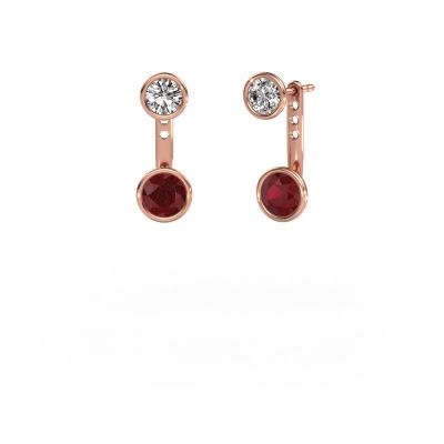 Boucles d'oreilles Halle 585 or rose rubis 6 mm