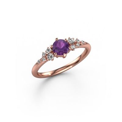 Engagement ring Royce RND 585 rose gold amethyst 5 mm