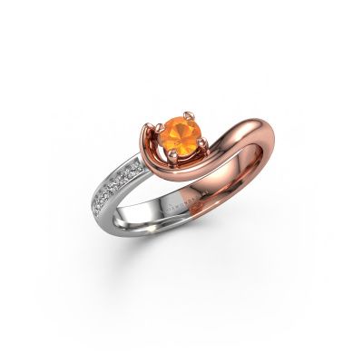 Bague de fiançailles Ceylin 585 or rose citrine 4 mm
