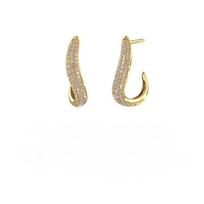 Boucles d'oreilles Dina 2 585 or jaune diamant brun 0.645 crt