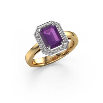 Engagement ring Dodie 1 eme 585 gold amethyst 8x6 mm