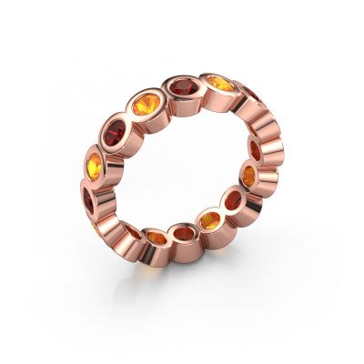 Stackable ring Edwina 3 585 rose gold garnet 3 mm
