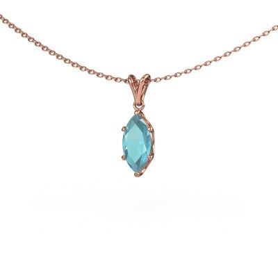 Anhänger Sam MRQ 585 Roségold Blau Topas 10x5 mm