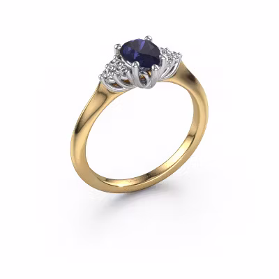 Engagement ring Felipa PER 585 gold sapphire 7x5 mm