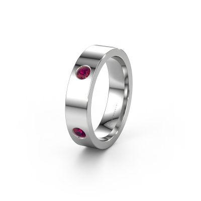 Wedding ring WH0104L15BP 585 white gold rhodolite 3 mm ±0.16x0.08 in