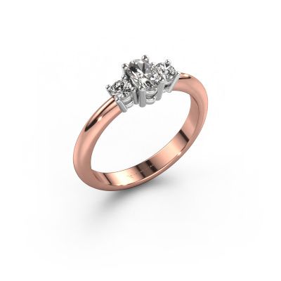 Engagement ring Karie 585 rose gold zirconia 5x3 mm