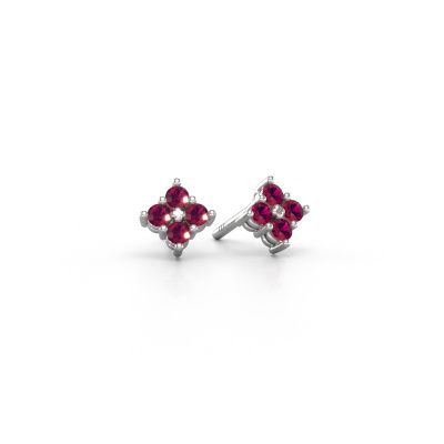 Clous d'oreilles Maryetta 950 platine rhodolite 2 mm