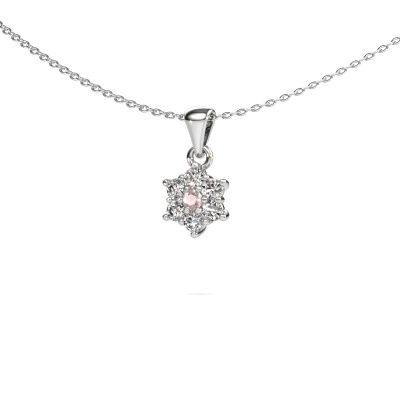 Necklace Chantal 585 white gold morganite champagne 2.4 mm