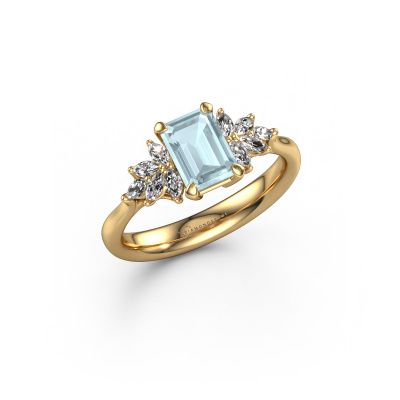 Engagement ring Fiona EME 585 gold aquamarine 7x5 mm