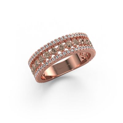 Ring Elizbeth 1 585 rose gold brown diamond 0.84 crt