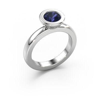Stacking ring Eloise Round 585 white gold sapphire 6 mm