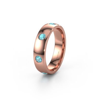 Wedding ring WH0105L25BP 585 rose gold blue topaz 3 mm ±0.20x0.08 in