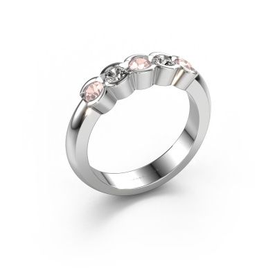 Ring Lotte 5 950 platinum morganite champagne 3 mm