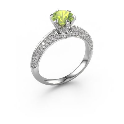 Verlobungsring Abby 585 Weißgold Peridot 6.5 mm