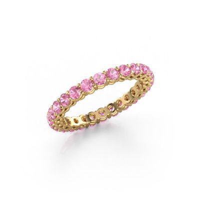 Stackable ring Michelle full 2.4 585 gold pink sapphire 2.4 mm