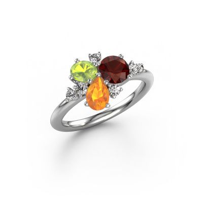 Ring Anja 585 white gold garnet 5.4 mm