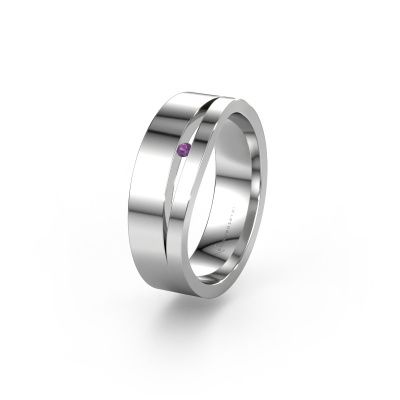 Wedding ring WH6000L16AP 585 white gold amethyst ±0.24x0.07 in