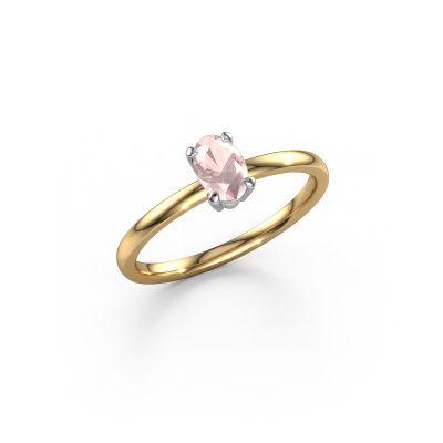 Engagement ring Lynelle 1 585 gold morganite champagne 6x4 mm