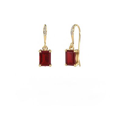 Pendants d'oreilles Laurie EME 2 585 or jaune rubis 7x5 mm