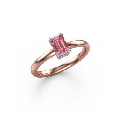 Engagement ring Denita 1 EME 585 rose gold pink lab grown diamond 6x4 mm