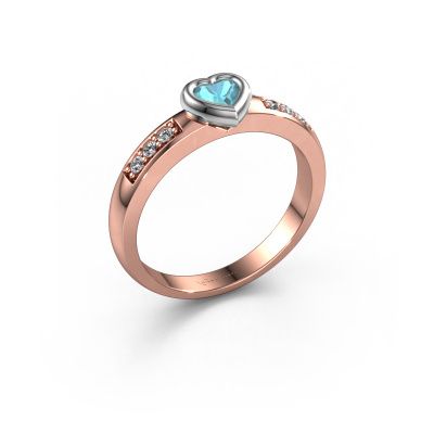 Engagement ring Lieke Heart 585 rose gold blue topaz 4 mm