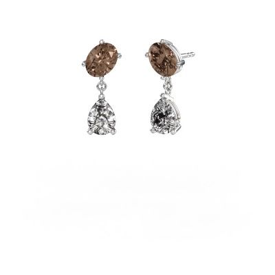 Oorbellen Toi et Moi OVL-PER 585 witgoud bruine diamant 4.20 crt
