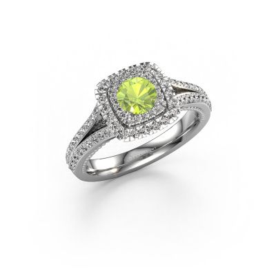 Engagement ring Annette 585 white gold peridot 5 mm