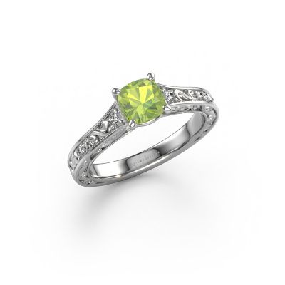 Engagement ring Mallory cus 585 white gold peridot 5.5 mm