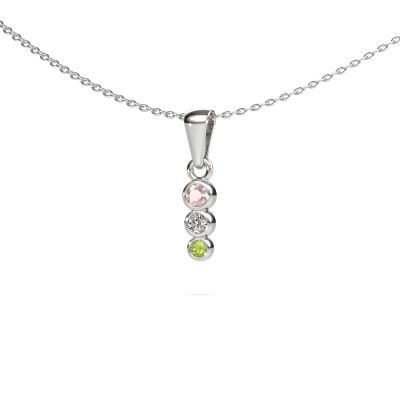 Pendant Felica 585 white gold morganite champagne 2.7 mm