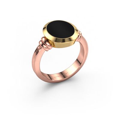 Siegelring Jake 2 585 Roségold Onyx 12x10 mm
