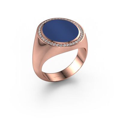 Signet ring Adam 5 585 rose gold lapis 15x13 mm