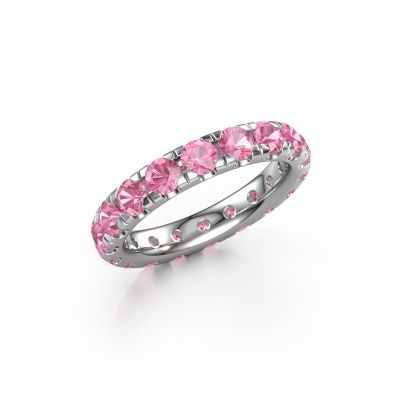 Bague superposable Jackie 3.4 950 platine saphir rose 3.4 mm