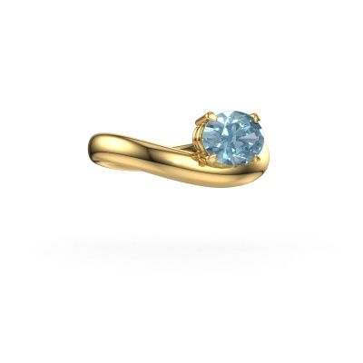 Engagement ring Floor OVL 585 gold blue lab grown diamond 8x6 mm