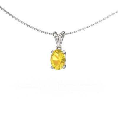 Anhänger Sam OVL 585 Weißgold Gelb Saphir 8x6 mm