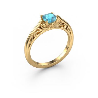 Engagement ring Shannon cus 585 gold blue topaz 5 mm