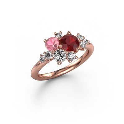 Ring Veronica 585 rose gold ruby 5.4 mm