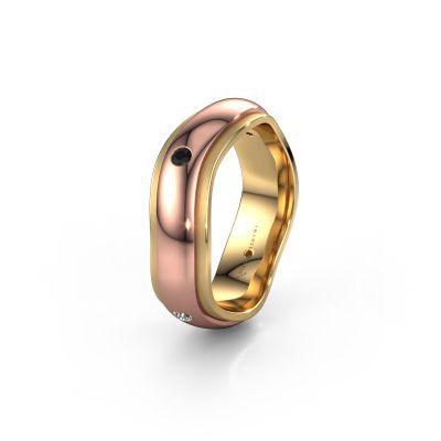 Trouwring WH2050L26DP 585 rosé goud zwarte diamant ±6x2.4 mm