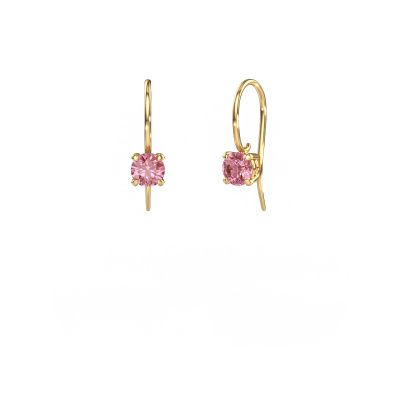 Drop earrings Cleo RND 585 gold pink lab grown diamond 5 mm