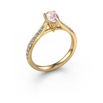 Engagement ring Mignon PER 2 585 gold morganite champagne 6.5x4.5 mm