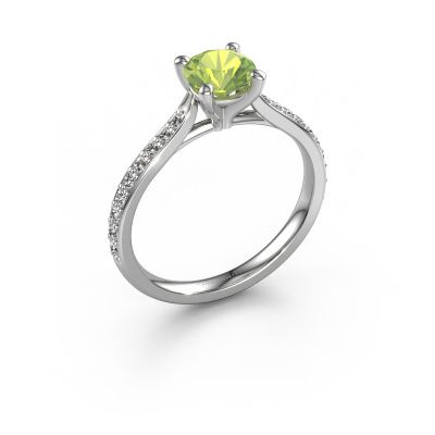 Engagement ring Mignon rnd 2 950 platinum peridot 6 mm