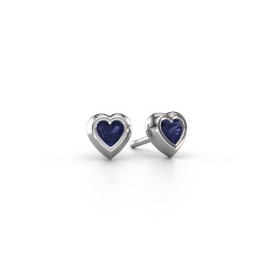 Stud earrings Charlotte 585 white gold sapphire 4 mm