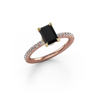 Bague de fiançailles Crystal EME 4 585 or rose diamant noir 1.690 crt