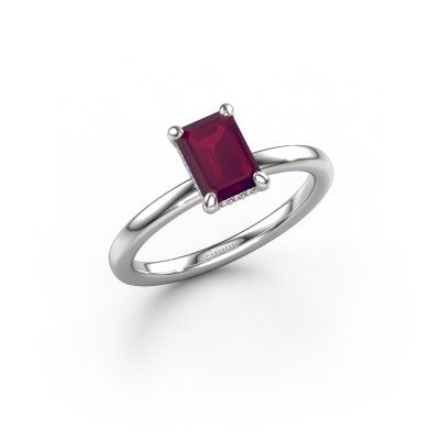 Engagement ring Simone EME 2 585 white gold rhodolite 7x5 mm