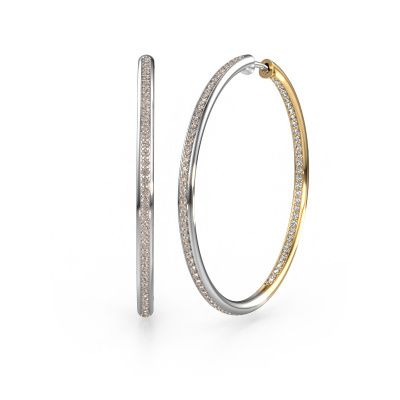 Créoles Sina 35mm 585 or blanc diamant brun 1.018 crt