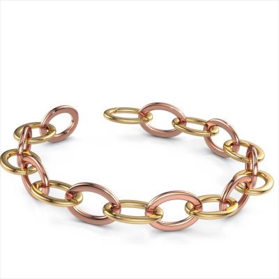 Armband Oval link 5 15mm 585 goud ±15 mm