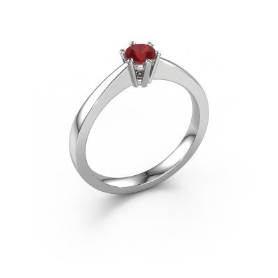 Bague de fiançailles Noortje 950 platine rubis 4 mm