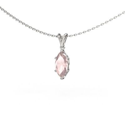 Pendant Sam MRQ 585 white gold morganite champagne 10x5 mm