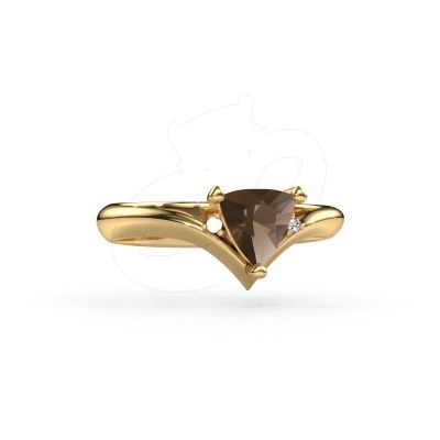 Ring Arlette 585 gold smokey quartz 7 mm