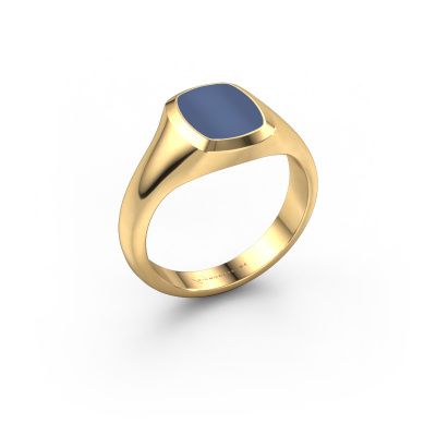 Bague pinky Benjamin 1 585 or jaune nicolo bleue 10x8 mm